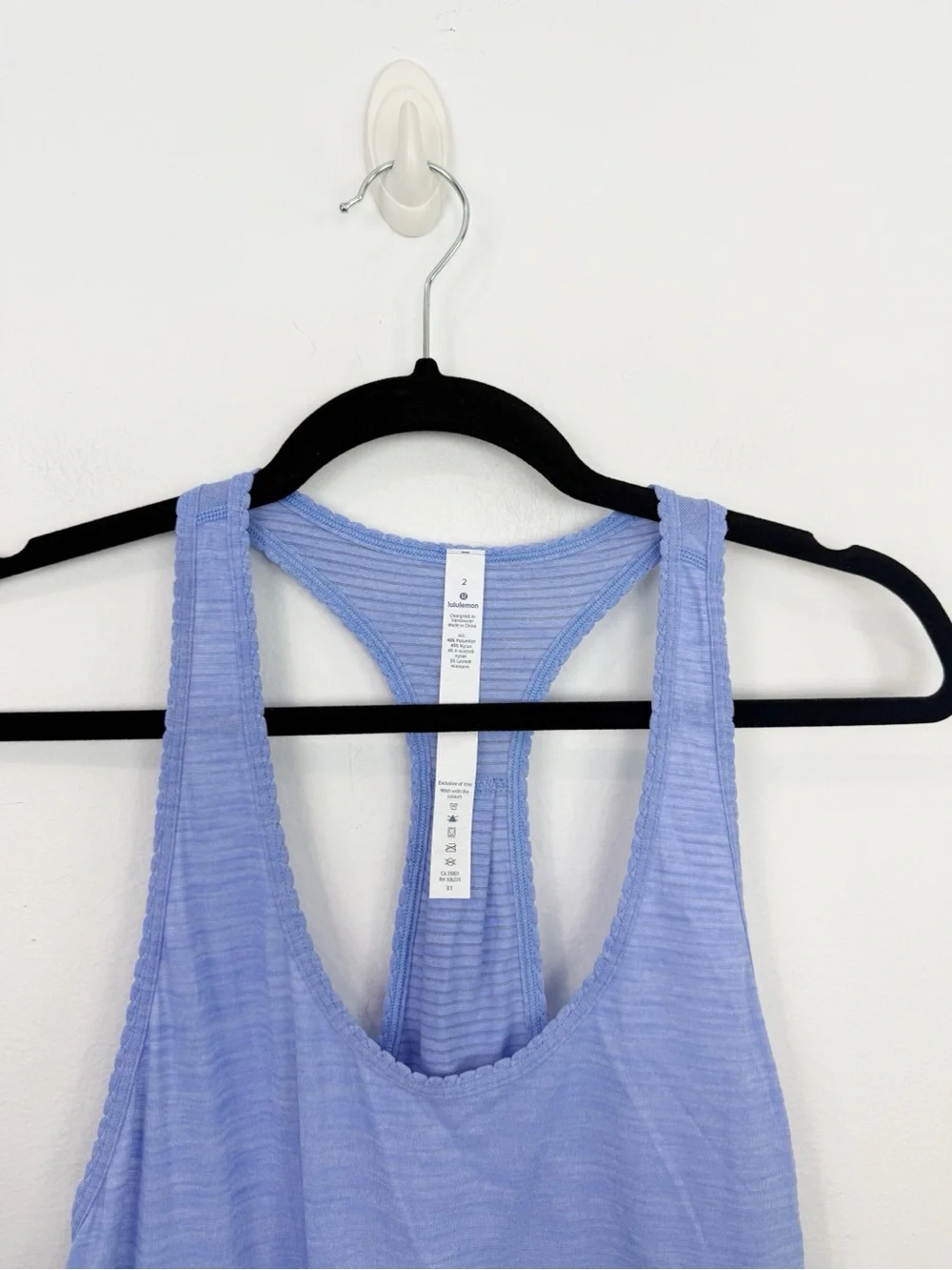 Lululemon 105 F Singlet Heathered Hydrangea Blue Tank Top Size 2 NWT